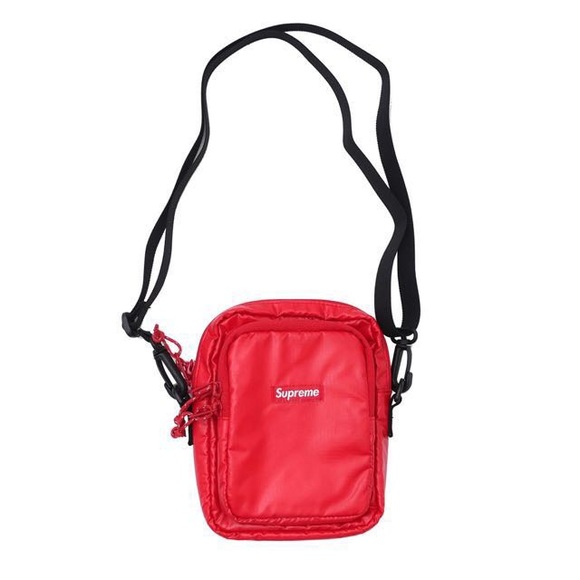supreme red leather bag